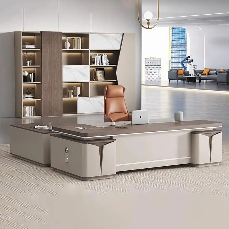 

Office Desk Gaming Standing Sedentary L Shaped Table Boss Writing Modern Furniture