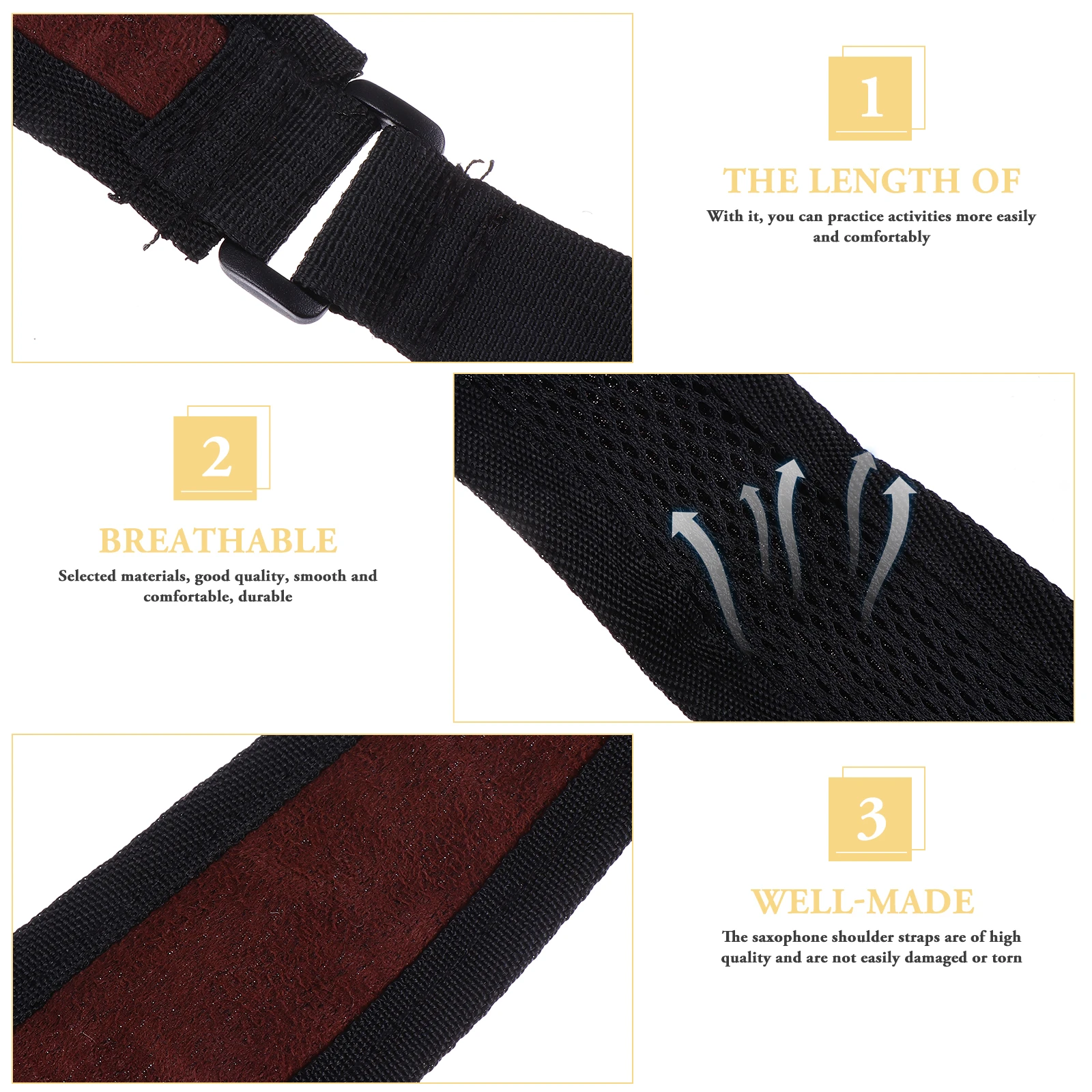 

Saxophone Strap Accessories Alto Neck with Hook Harness Cloth Double Silicone Student