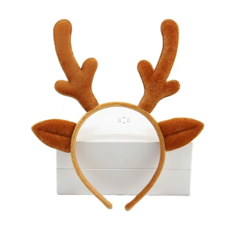 1PC Antler Hair Hoop Reindeer Cute Elk Photo Supplies Hair Bands Head Wear Accessory for Christmas Costume Party