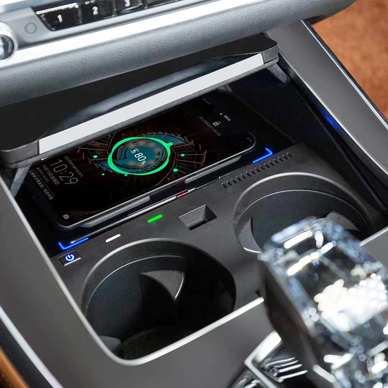 

﻿15W Car wireless phone charger fast charging holder charging pad plate for BMW X5 G05 X6 G06 2019 2020 2021 2022