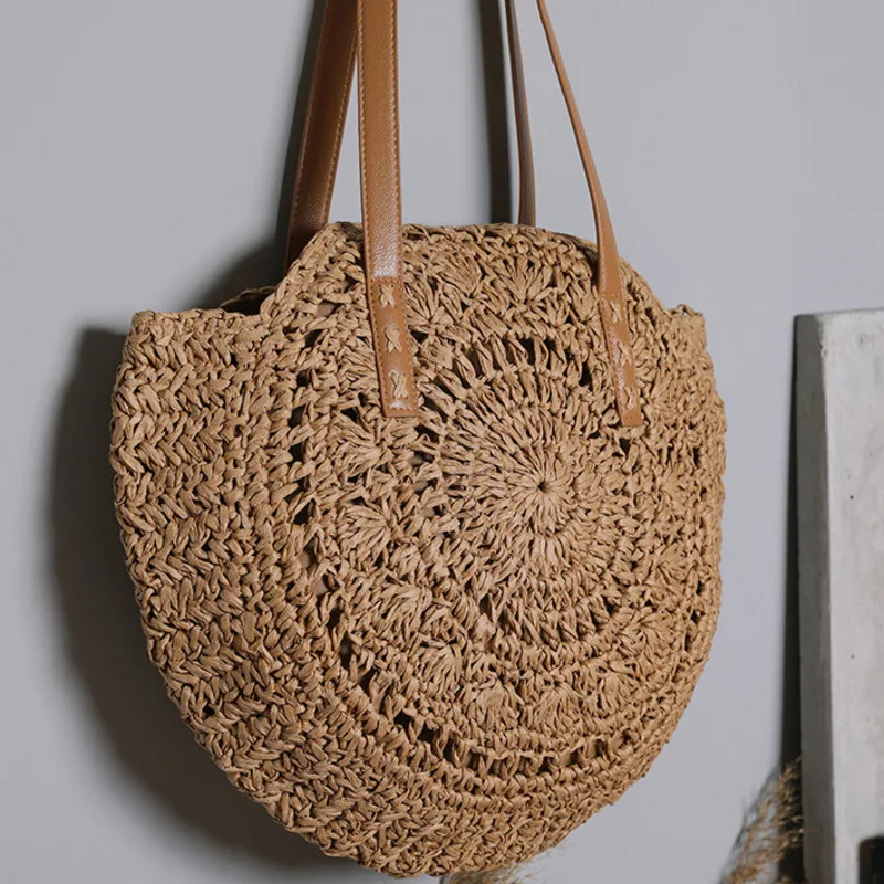 Sac en paille tissé pour femme, sac à main décontracté de grande capacité, messager polyvalent, bandoulière de luxe, haute qualité, mode unique, initié