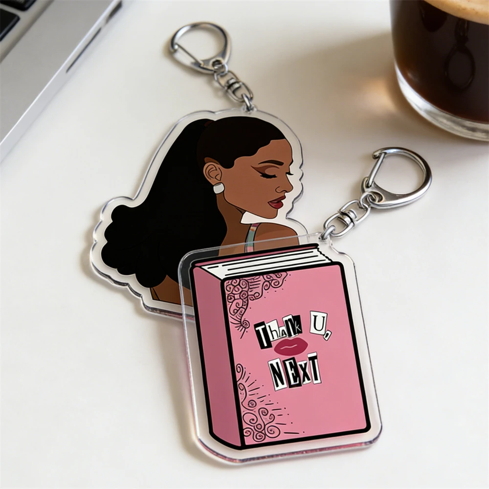 Llaveros de Moda para Cantantes Femeninas, Accesorios con Diseños de Thank U, Next, Positions, Sweetener, Eternal Sunshine, Regalos para Fans