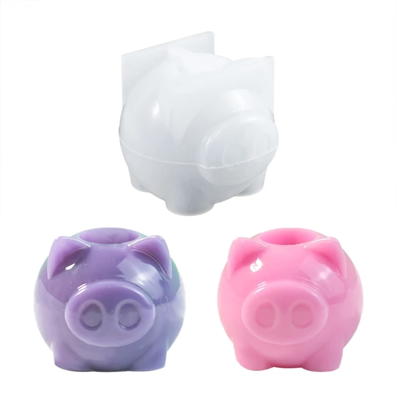 Pig Candle Base Gypsum Mould Candle Holder Mold Animal Shape Desktop Ornament Making Mould Practical Jewelry Tool DropShip