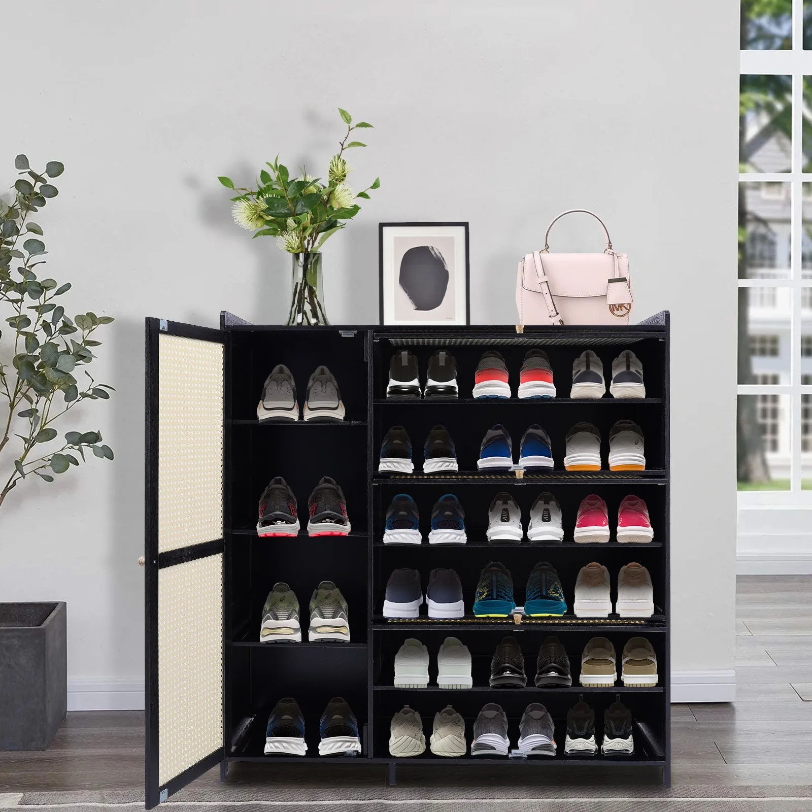 7-tier Shoe Storage Cabinet with Shelves for Entryway, Hallway,Closet