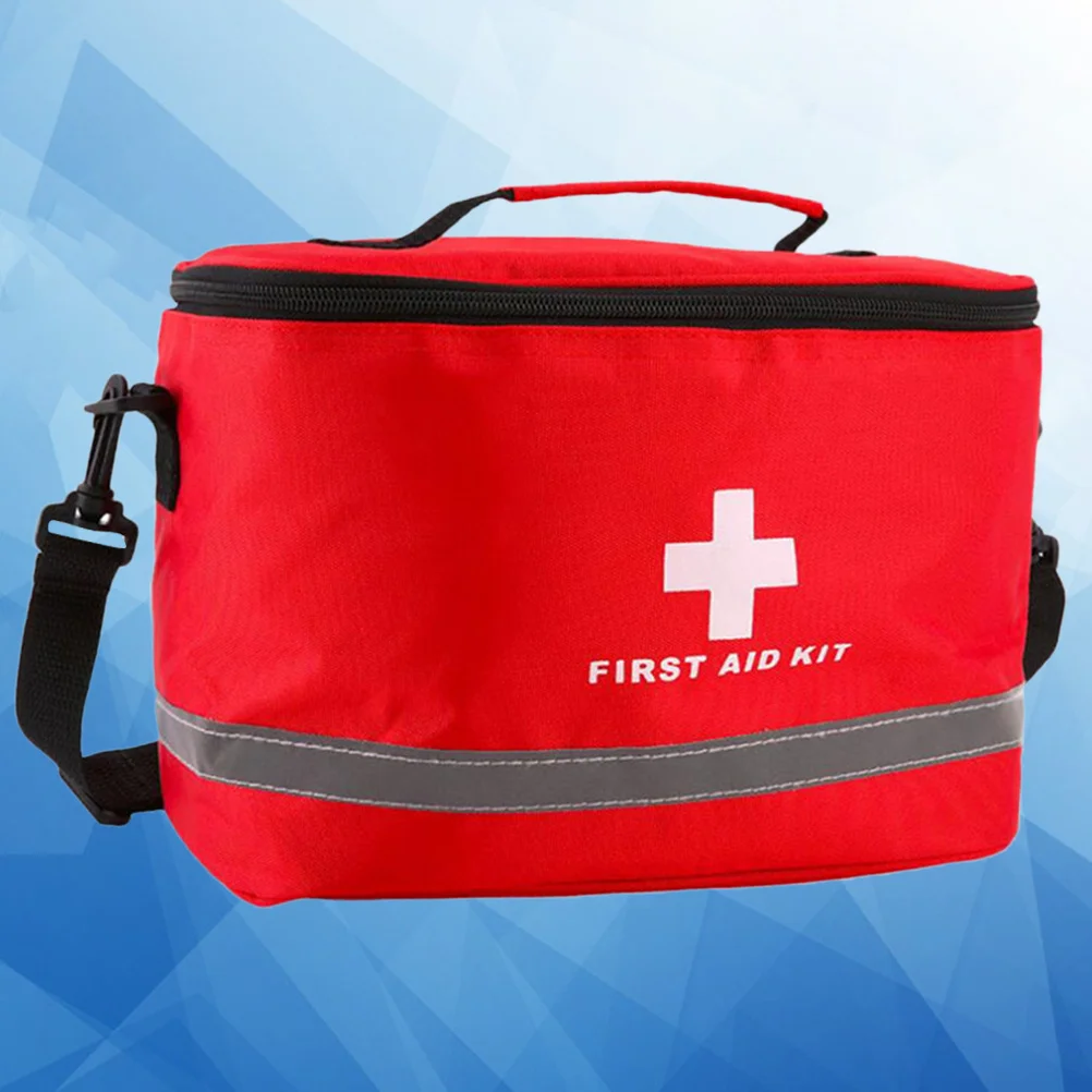 حقيبة محمولة مقاومة للماء للإسعافات الأولية في حالات الطوارئ طقم الحبال للسفر في الهواء الطلق أحمر متين على شكل اسطوانة حقيبة كتف محمولة بإبزيم #2