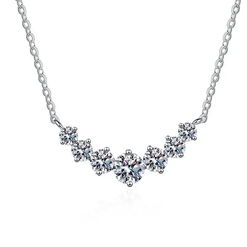 

D VVS1 Moissanite Necklace for Woman Wedding Fine Jewelry with Certificates 925 Sterling Sliver Plated 18k White Gold Necklace