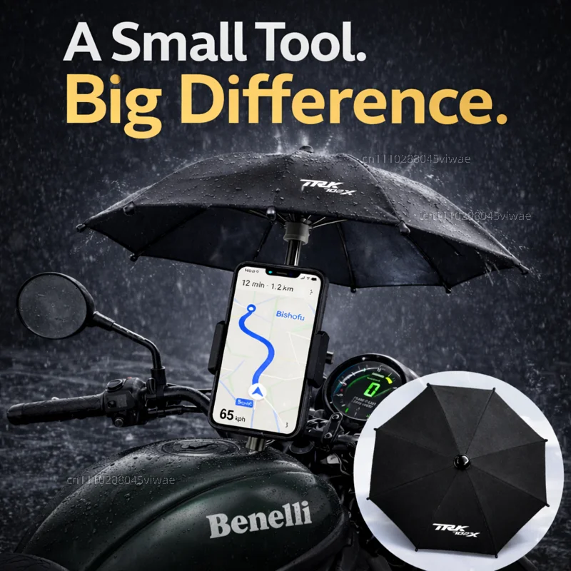 

For Benelli Motorcycle Phone Umbrella Holder Waterproof Sunshade Anti Glare Rainproof Handlebar GPS Mount