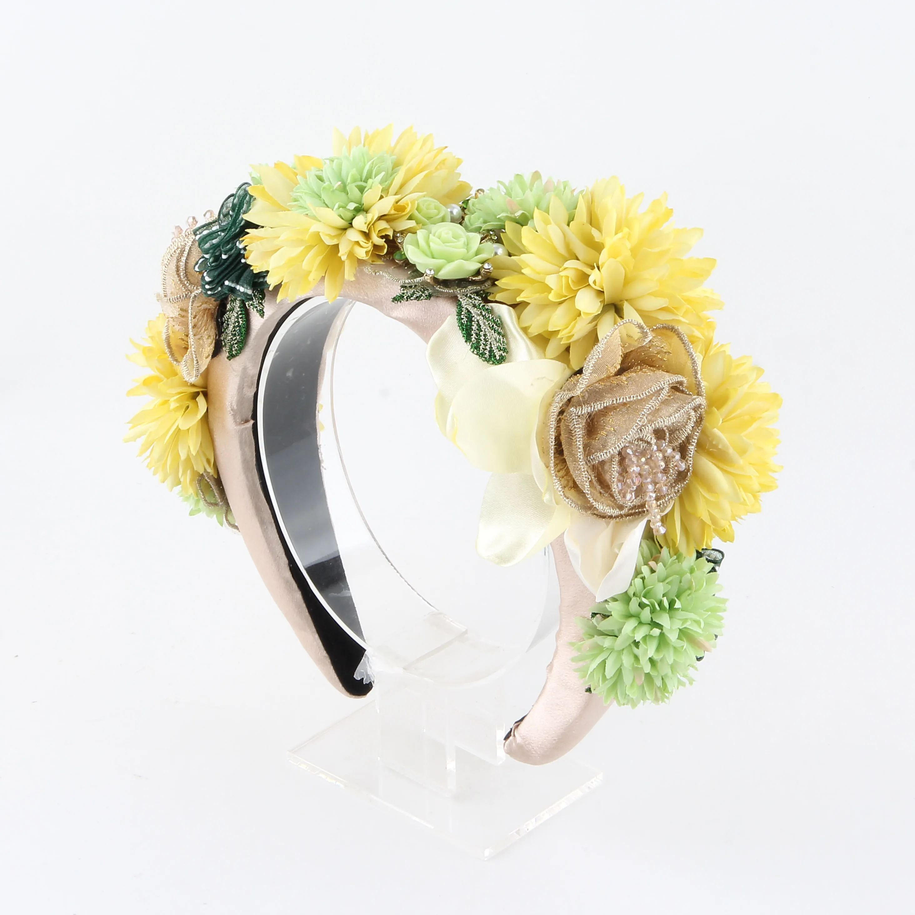 

Новая свадебная повязка для волос с цветочной гортензией, шелковый цветок, искусственный цветок, цветочное искусство для волос, великолепные дворцовые аксессуары для волос 404