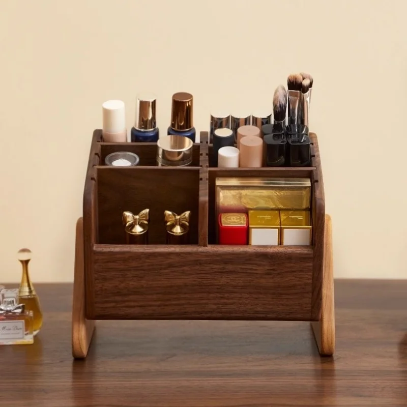 Rotatable High-End Makeup Storage Box Desktop Vanity Organizer for Lipsticks Eyeshadows Brushes Large Capacity Rack