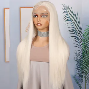 Glatte vorgefertigte weiße Blastgrau 26 Zoll 180 Dichte vordere Perücke synthetisch mit Babyhaar ohne tägliche Perücken 10 Hauptverkäufe synthetischer Gewebe - №7