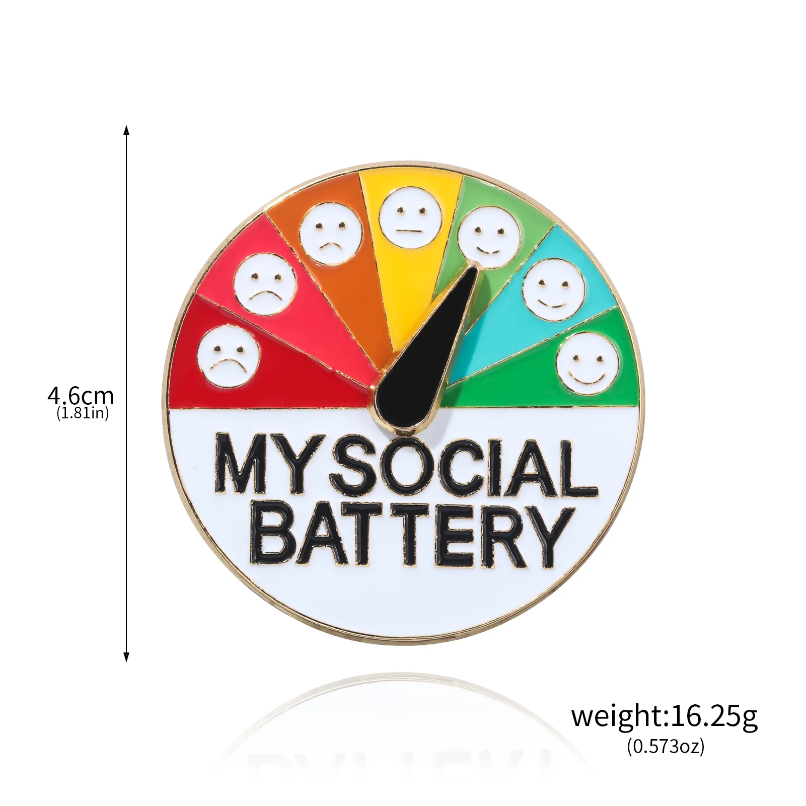 7 أيام في الأسبوع الدوار دبوس بطارية الاجتماعية قوة بروش المزاج التعبير شارة حفلة الرجال النساء على ظهره مجوهرات 2025 #6