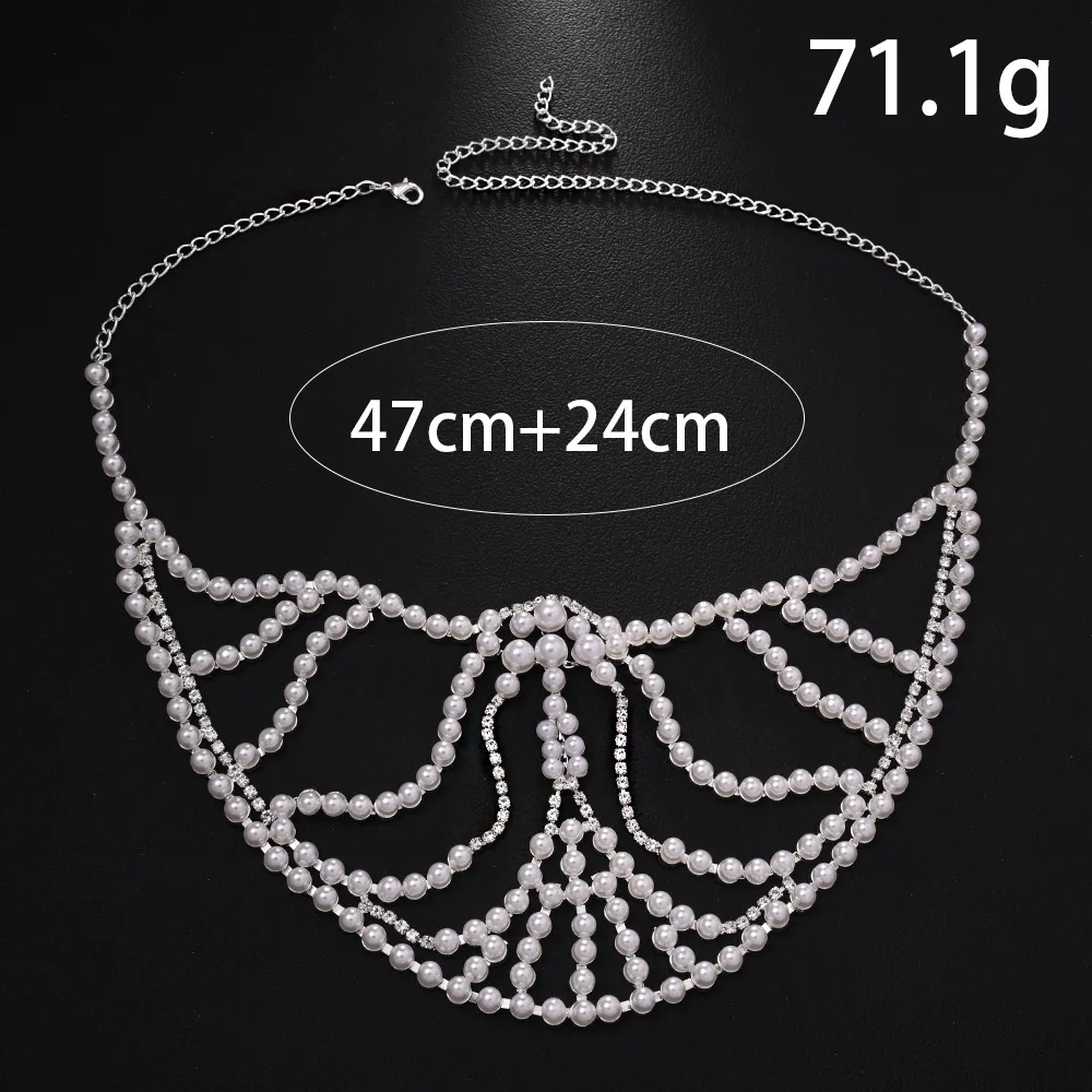 Fashion Pearl Mask Music Festival Makeup Gala Wedding Party Rhinestone Mask