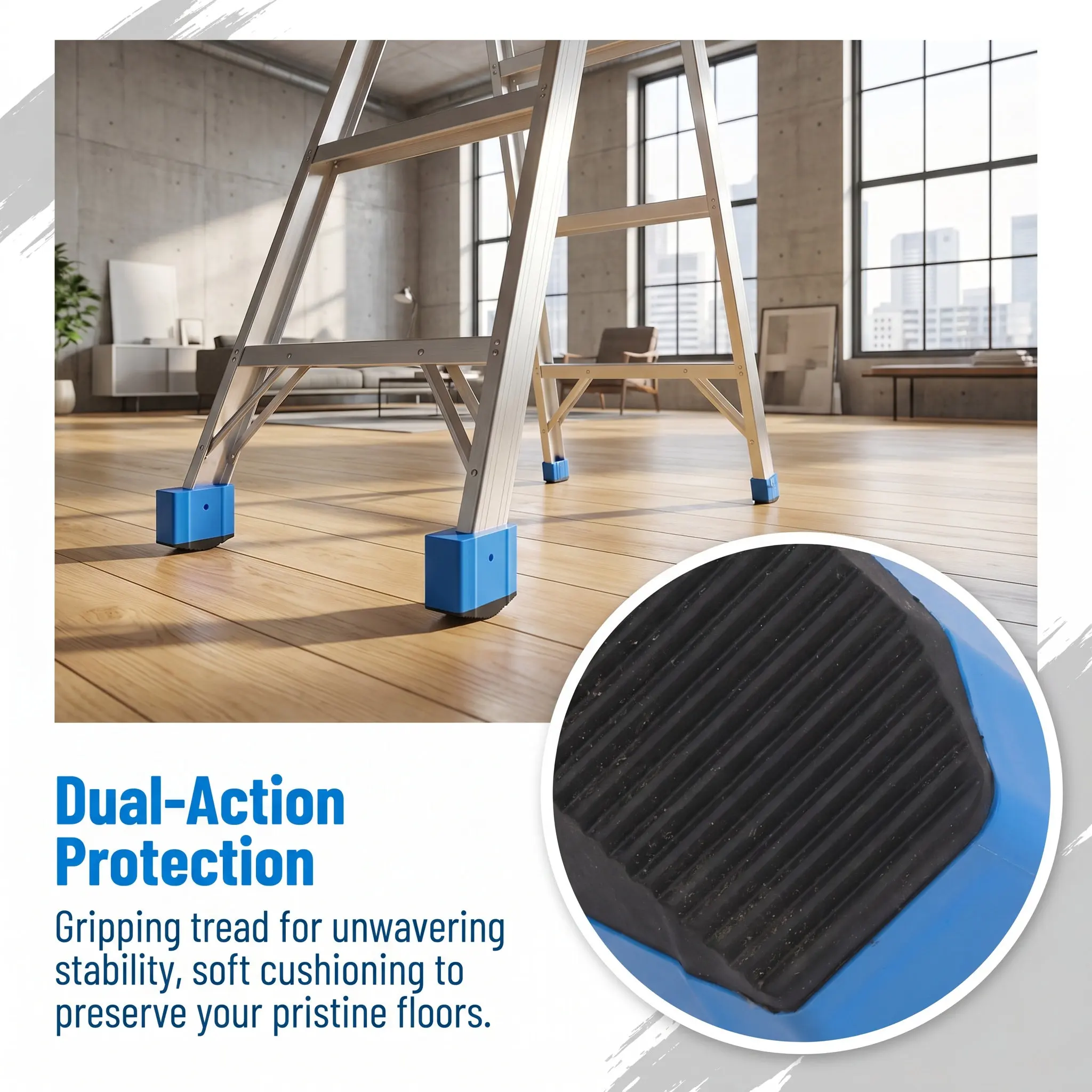 2Pcs Ladder Feet Covers Folding Ladder Foot Protector Non-Skid Replacement Pads for 52Mm Diameter Cushion Mats