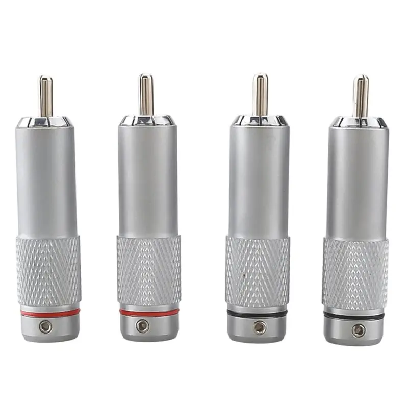 A73E-OR08 Rhodium Plated 4PCS Audiocrast RCA Male Solder Connector For High-End For Analogue Cable Phono Plug Audio Accessories
