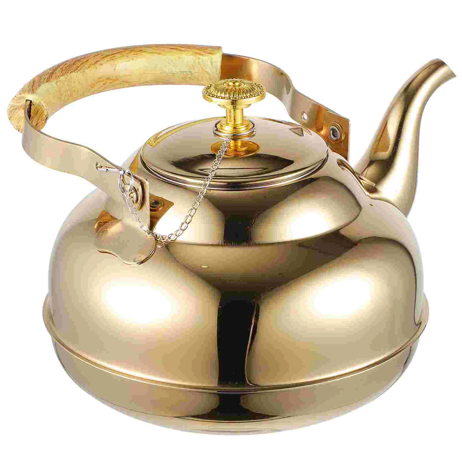 

Stainless Steel Teapot Metal Kettle Pitcher with Strainer Coffee Pod Maker Water Desktop Detachable Home