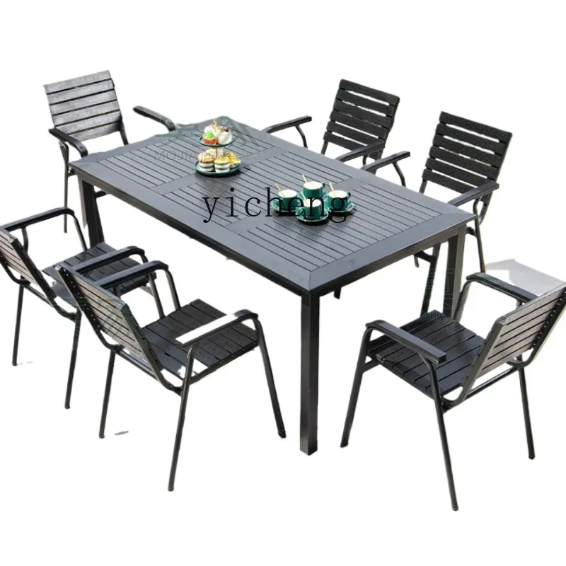 TQH outdoor tables and chairs courtyard villa garden terrace balcony outdoor leisure tea table aluminum alloy plastic