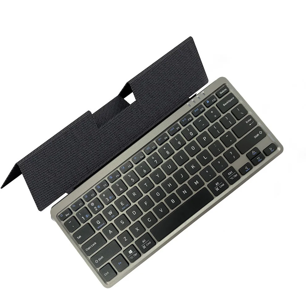 Teclado de viaje con soporte de cubierta plegable, compatibilidad multidispositivo para iPad,iOS,Android, teclado inalámbrico Bluetooth de Windows