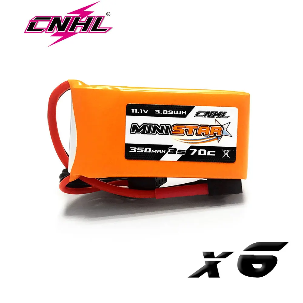 6PCS CNHL Lipo 3S 350mAh Battery 11.1V 70C Ministar Series With XT30 For Mini Quad RC FPV Drone Quadcopter Helicopter Airplane