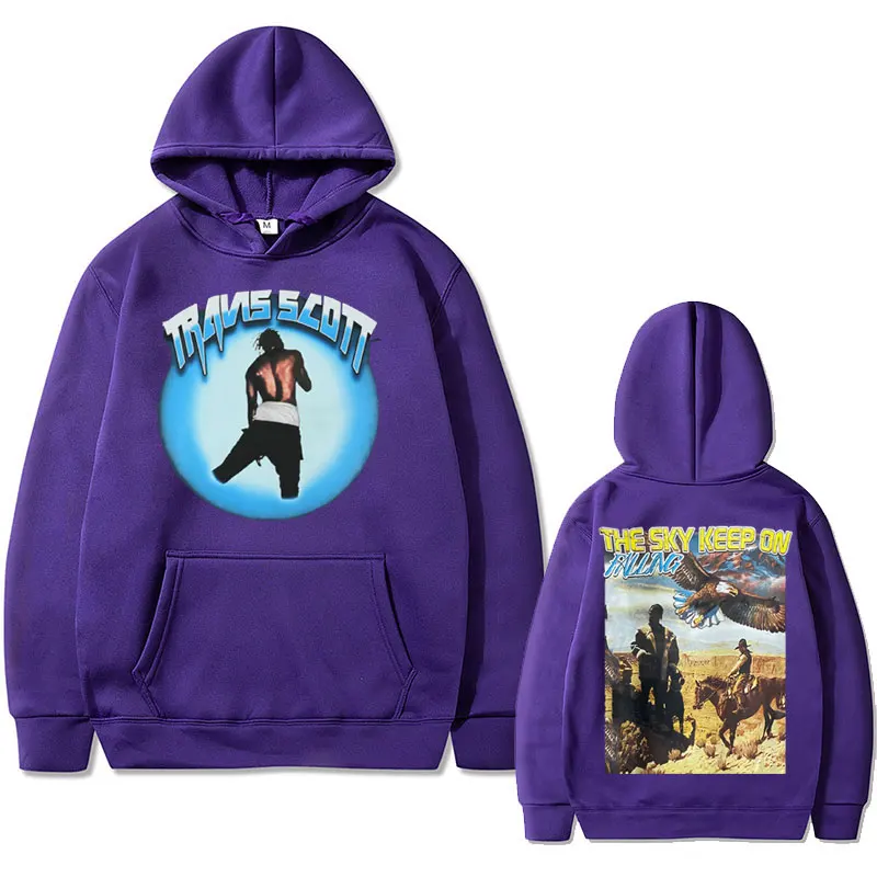 Cactus Jack Men Women Hip Hop Oversized Hoodie THE SKY KEEP ON FALLING Graphic Hoodies Male Fashion Sweatshirt Retro Streetwear