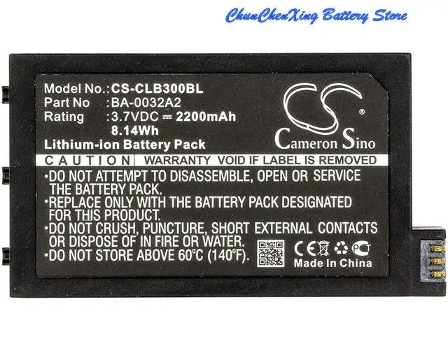 Cameron Sino 2200mAh Battery BA-0032A2 for CipherLAB  9200, A929CFNLNN1U1, CP30, CP30-L