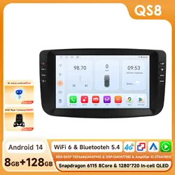 8Core 8+128G Android 14 Car radio for Fiat Linea Punto EVO 2012 - 2015 AI Carplay multimedia player GPS 360 Camera Screen 2din