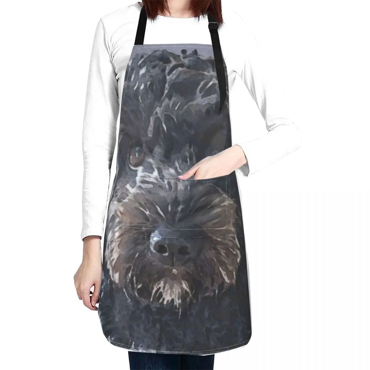 Black Cockapoo / Doodle Dog Apron bib Beauty Women's Dress Apron