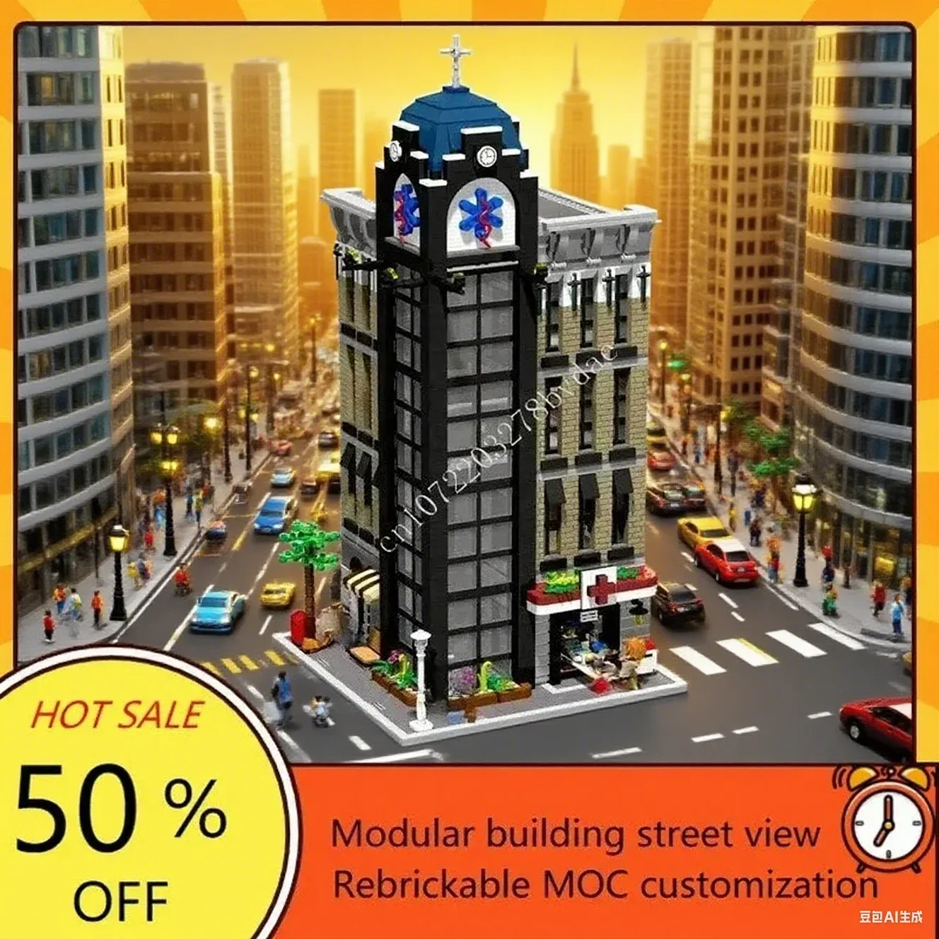 4030PCS Modular Hospital MOC Custom Puzzle Creative Street View Model Architecture DIY Educational Assembly ToyGift for Birthday