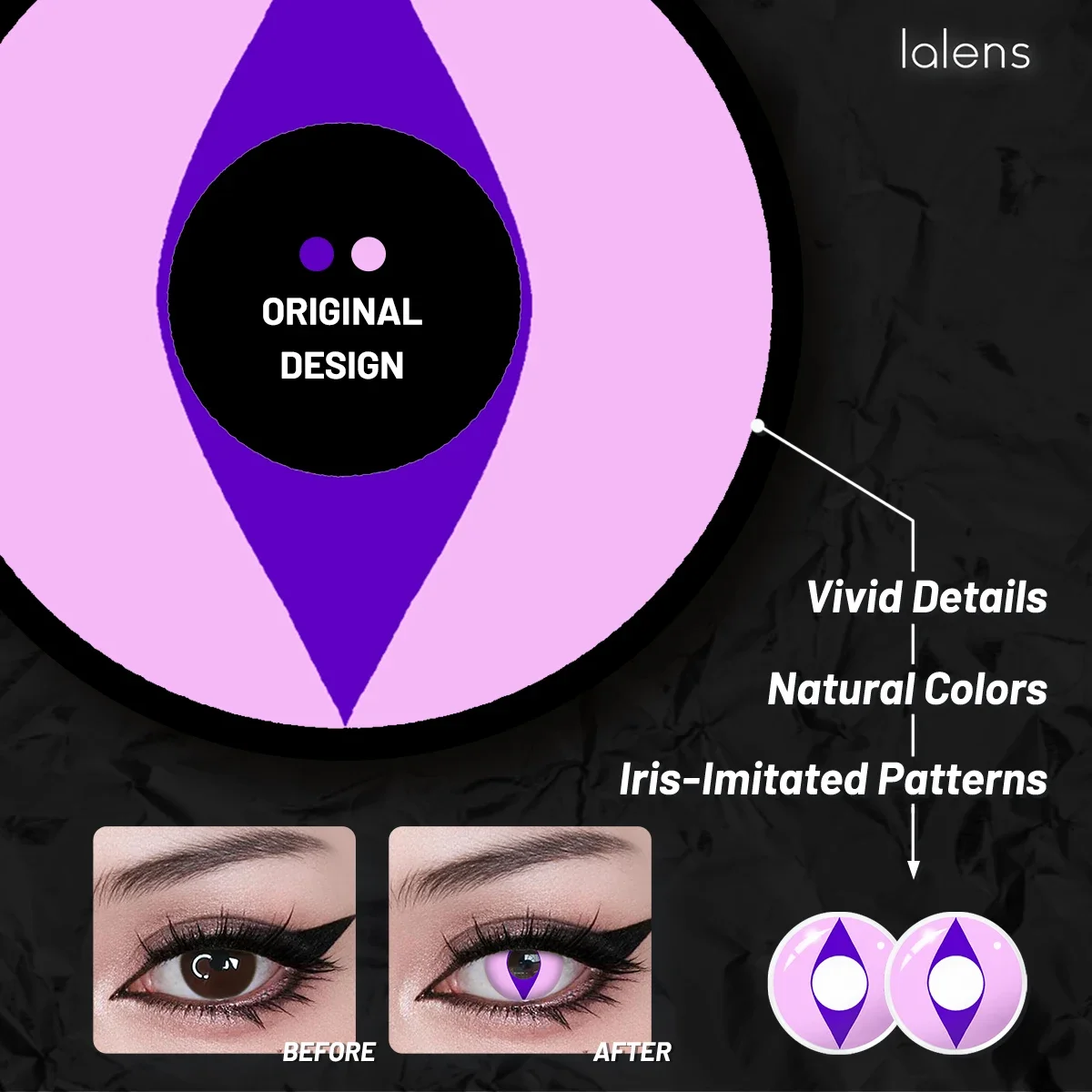 Lalens 1/2 Paar Farbige Kontaktlinsen Katzenaugen 14,0mm Kleine Pupille Anime Cosplay Farblinsen für Party Rollenspiele Augenschönheit – Detail 10
