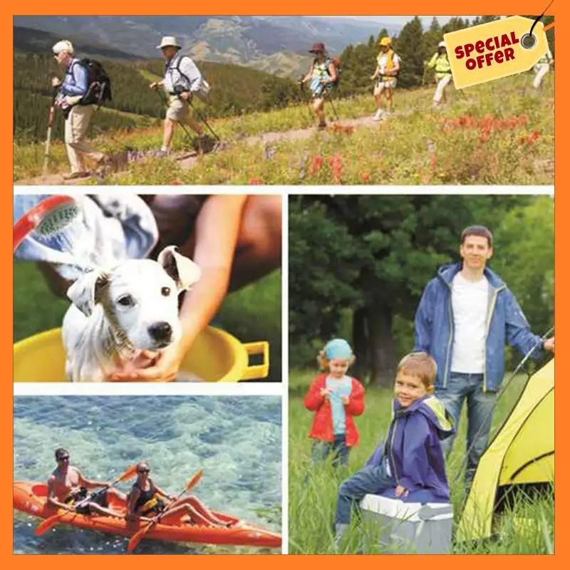 

AD08-1 Set USB Outdoor Shower Rechargeable Shower Portable Camper Shower Outdoor Shower Orange