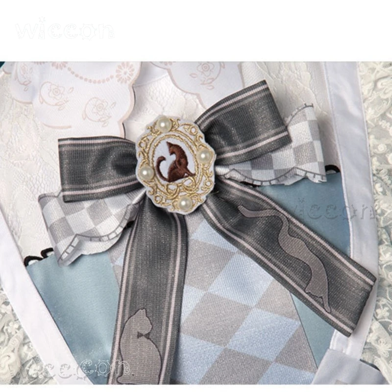 女性のためのインフィニティニッキコスプレ衣装セット,ロリータスカート,青いドレス,さわやかな衣装,ティースーツ,シエスタ,ハロウィーンゲーム