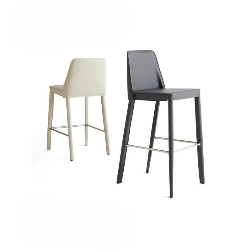 Simple Modern Bar Chair Saddle Leather High Chair Household