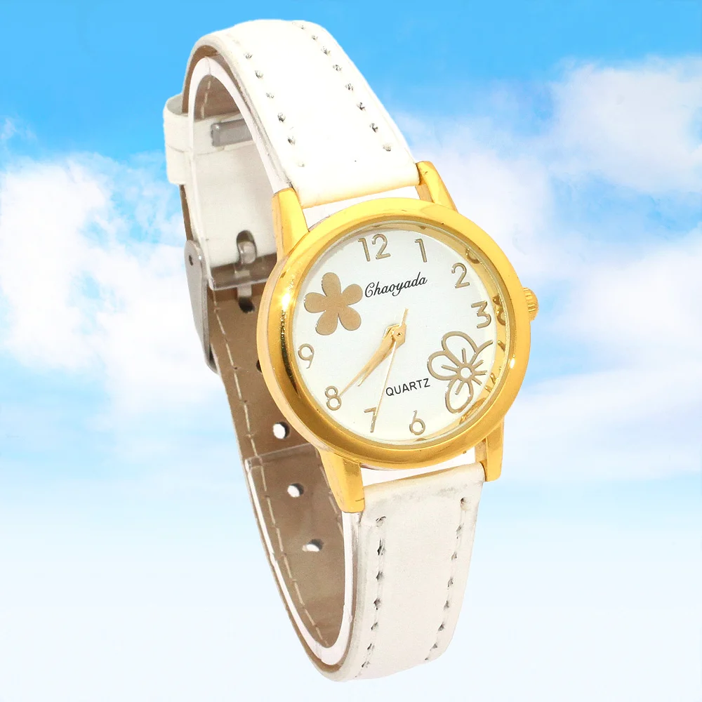 

Girls Quartz Watch Women's Leather Strap Wristwatch Fashionable Timepiece for Children And Teens