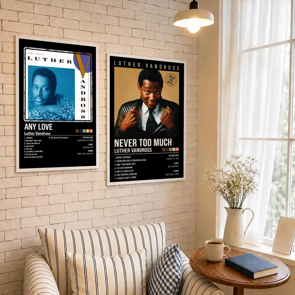 Singer L-Luther Vandross Poster PP Self-Adhesive Waterproof Wall Decor for Bedroom,Living Room,Dorm,Bar Aesthetic Decor Gift
