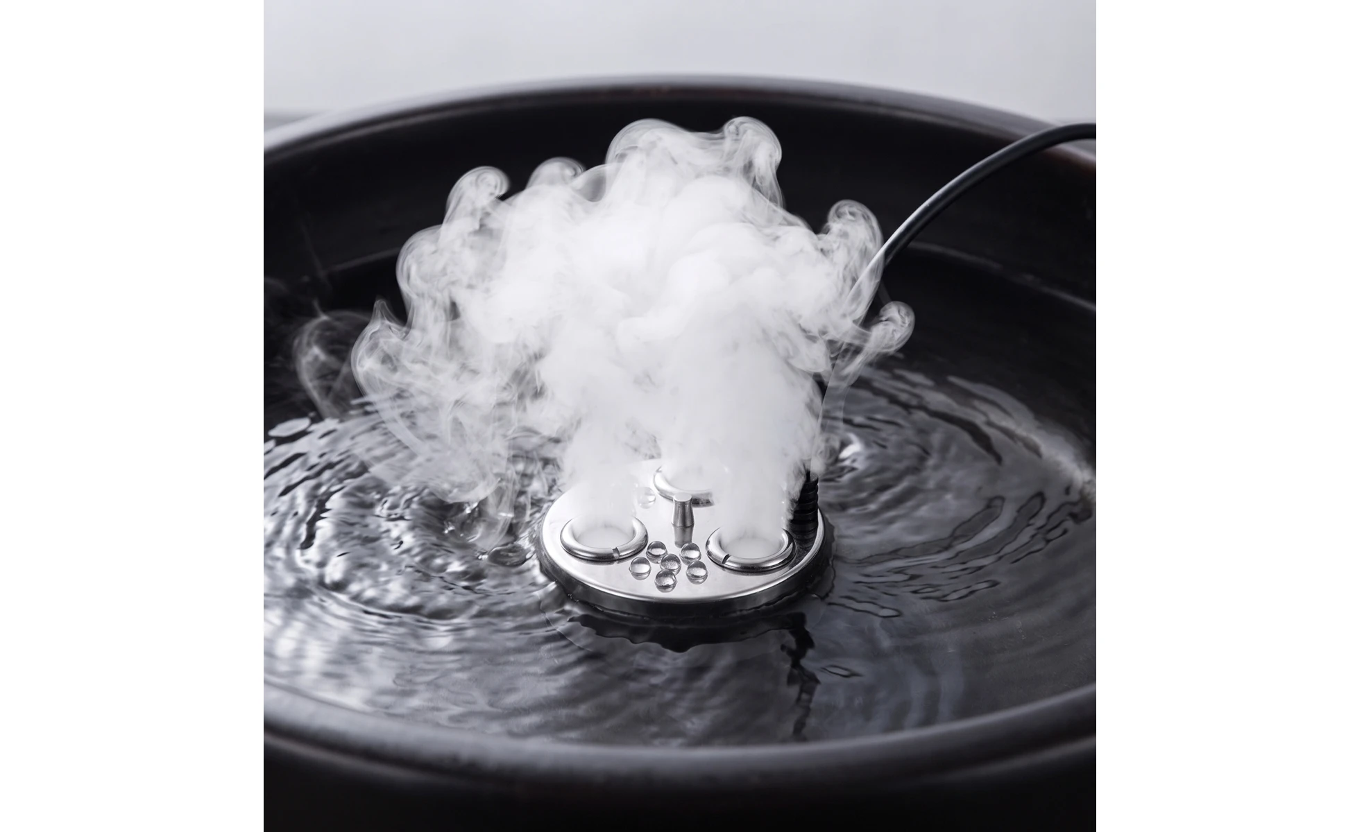 3-Head Pond Fogger Corrosion-Resistant Mist Maker with LED Lights High-Frequency Fogger Compact Humidifier Long-Lasting