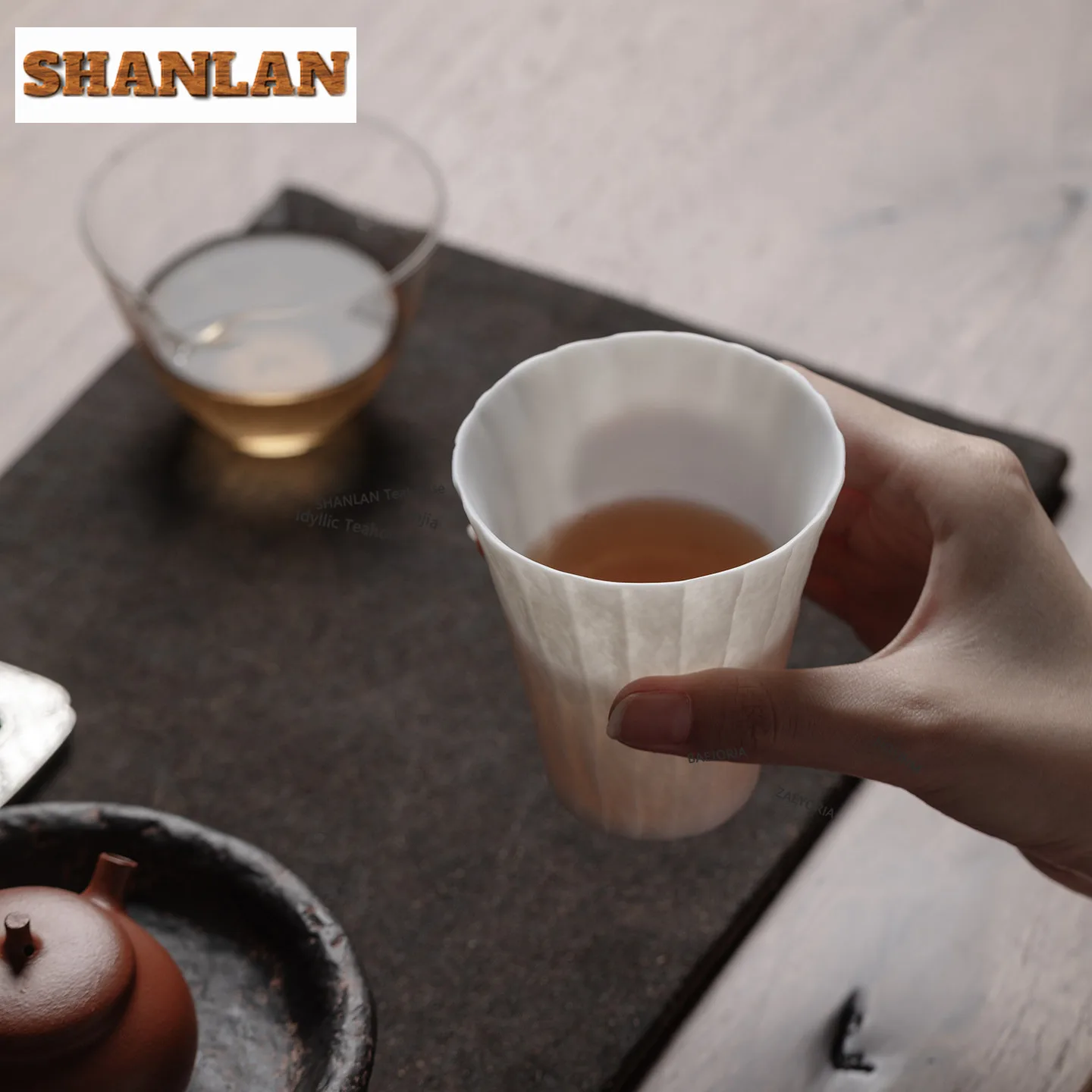 HOYIHM 190ml Sheep Fat Jade Porcelain Teacup Traditional Tea Bowl Tea Pair Tea-tasting Fragrance Cup Chazhan Master Cups For Tea - view 4