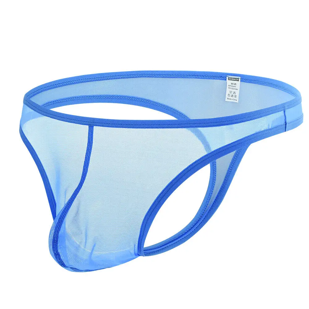 Zonbailon Mens Sexy Transparent Thong See Through Mesh G-Strings T-Back Underwear