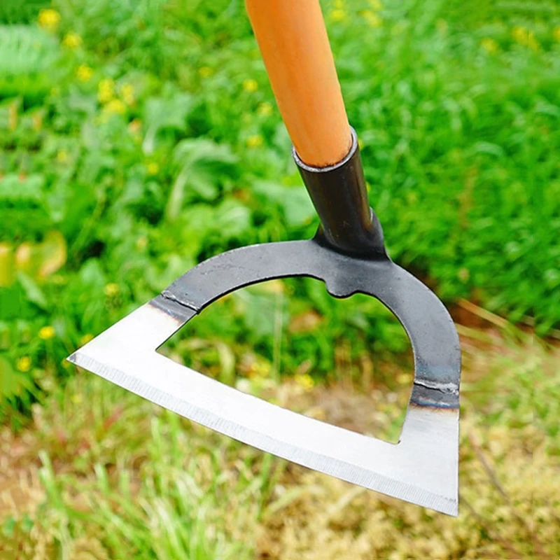 Rastrillo de deshierbe de mano de acero hueco endurecido, plantación de verduras, aflojamiento del suelo, herramienta de Agricultura, azada de