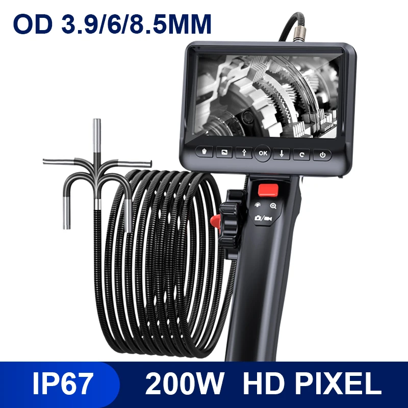 WDLUCKY 1080P HD Automotive Industrial Endoscope with Light Autofocus Endoscope Inspection Camera 3.9 8.5mm Lens for IMG & Video