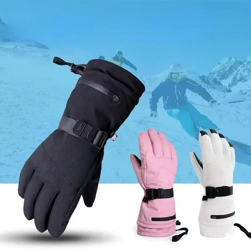 Guanti da sci invernali a cinque dita Guanti da sci caldi per moto da snowboard impermeabili Touch Screen Sport all'aria aperta per uomo donna