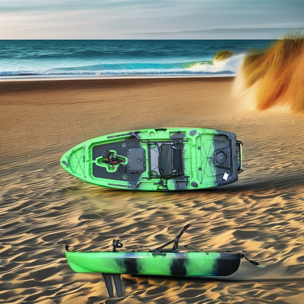 

Vicking 8' Foot Pedal Drive Inflatable Kayak HDPE Hull Plastic Material with Rudder Sit-On-Top Fishing Kayak 3 Year Warranty