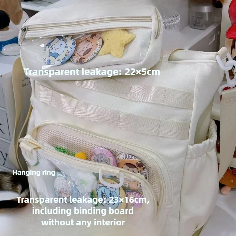 اليابانية شفافة Ita حقيبة يد المرأة أنيمي المحمولة سعة كبيرة الفتيات حقيبة كتف حقيبة النايلون حقائب كروسبودي ItaBag