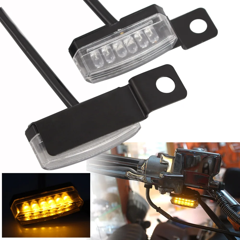 

Motorcycle Mini LED Turn Signal Light Amber Blinker Indicator For Harley Sportster Dyna Yamaha Cafe Racer Scooter ATV Universal