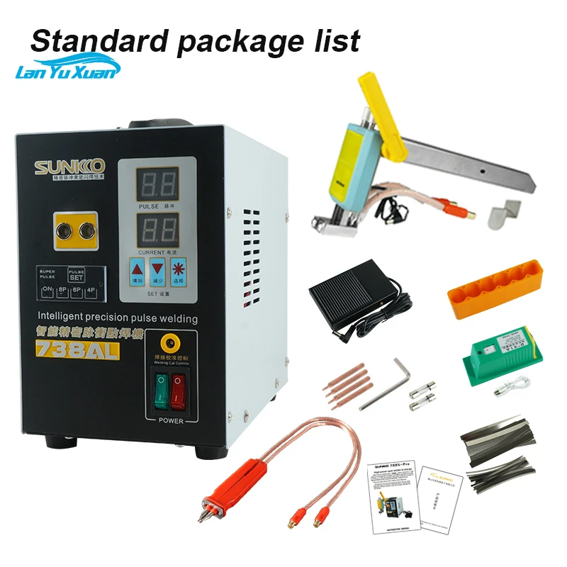 SUNKKO 738AL 18650 Battery Spot Welder Pulse Spot Welder + 73LB Welding Arm + 70BN Welding Pen