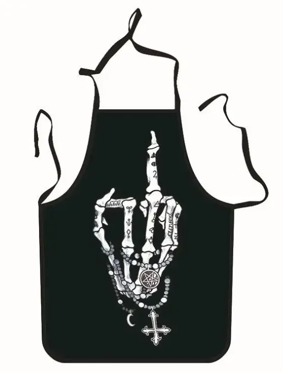 Halloween Aprons Skull Printing Adult Kitchen Apron Dinner Party Cooking  Tablier Cuisine Children Apron Kitchen Apron