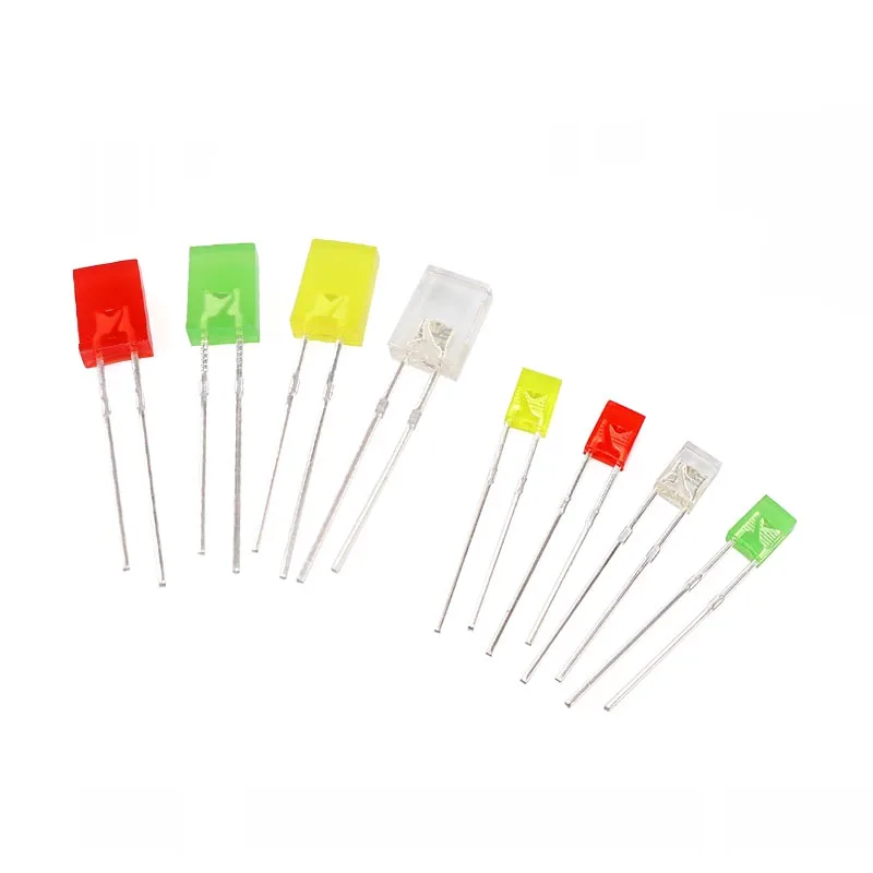 100PCS High Brightness 2*5*7 2*3*7 Square Light Emitting Diode LED Lights white hair white red yellow blue green emerald green r