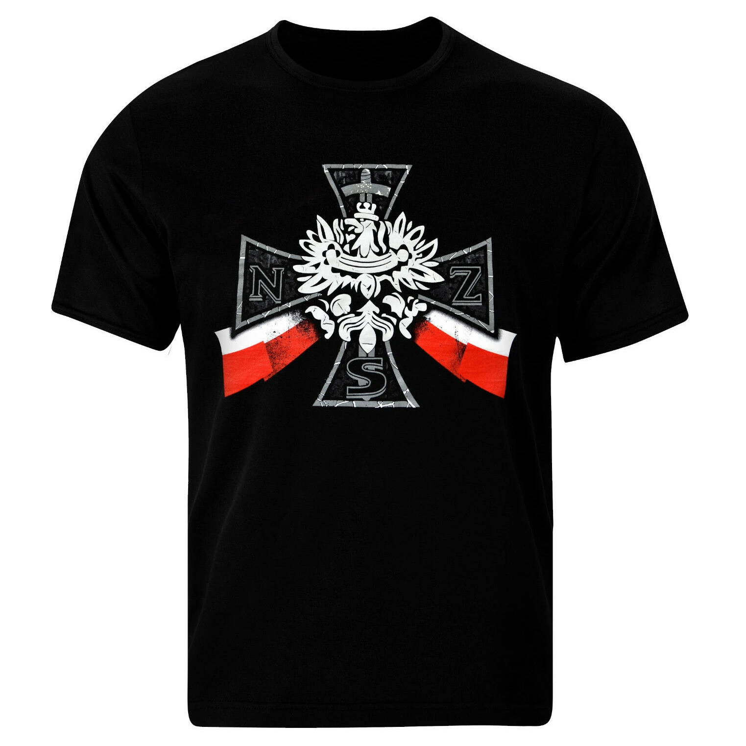 Польша Польская боевая патриотическая футболка с орлиным крестом и медалью. Повседневные футболки из 100% хлопка с коротким рукавом, свободный топ, размер S-3XL