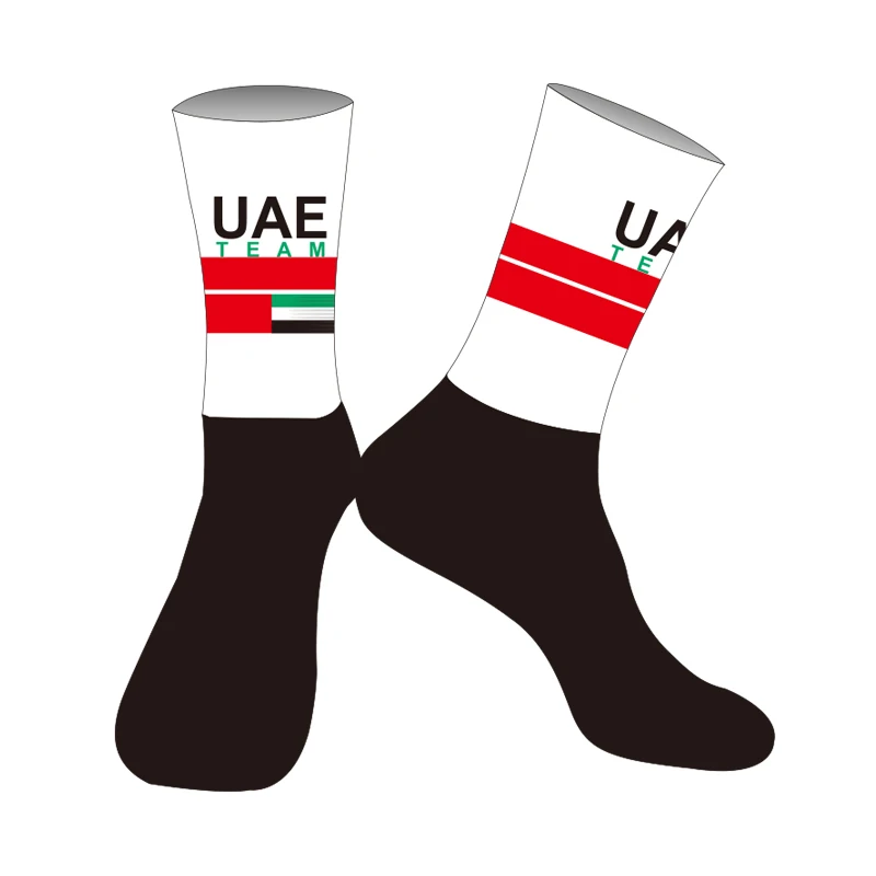 LASER CUT ONE PAIR 2024 UAE TEAM Cycling Socks Antislip Bike Bicycle Racing MITI Breathable Men and Women