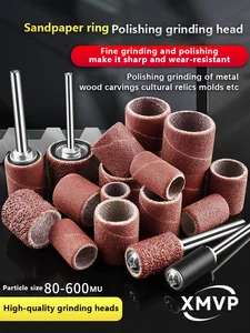 Sandpaper ring grinding head, wood and metal rust removal, grinding and polishing tool, small sandpaper wheel, nail art electric