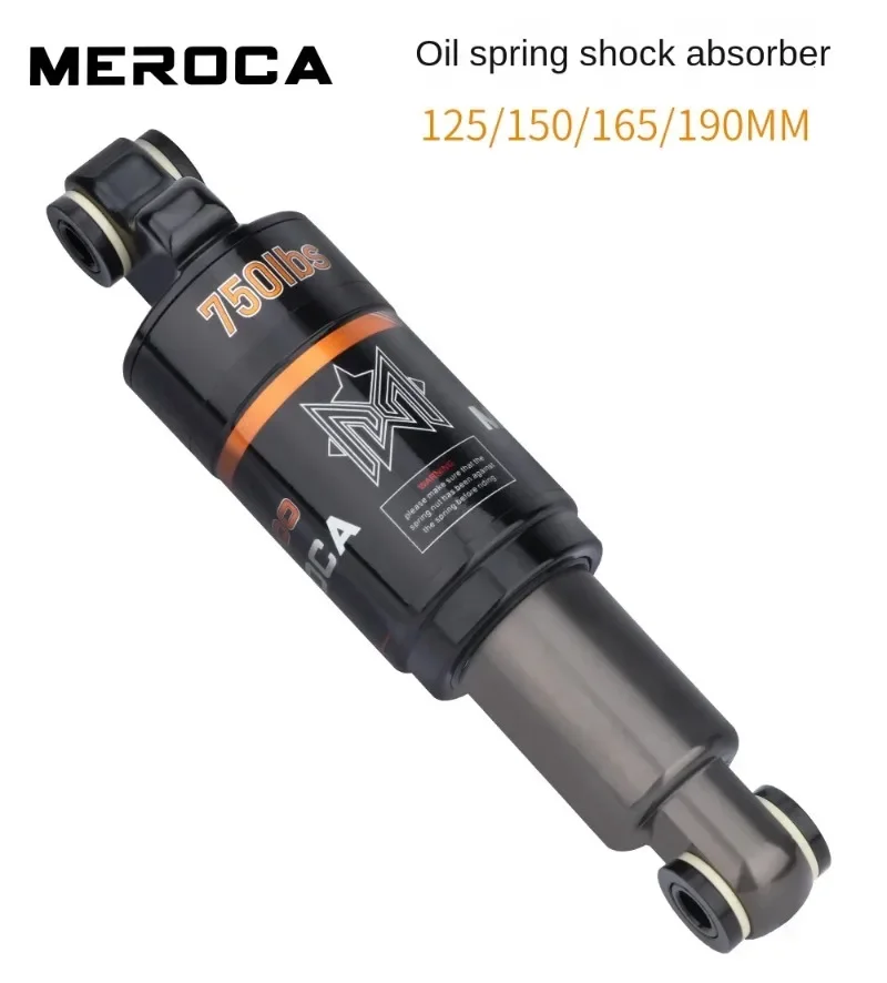 MEROCA Bicycle Rear Shock Absorber 125 150 165 190mm Electric Scooter Shock Absorber Mountain Bike Oil Spring Shock Absorber