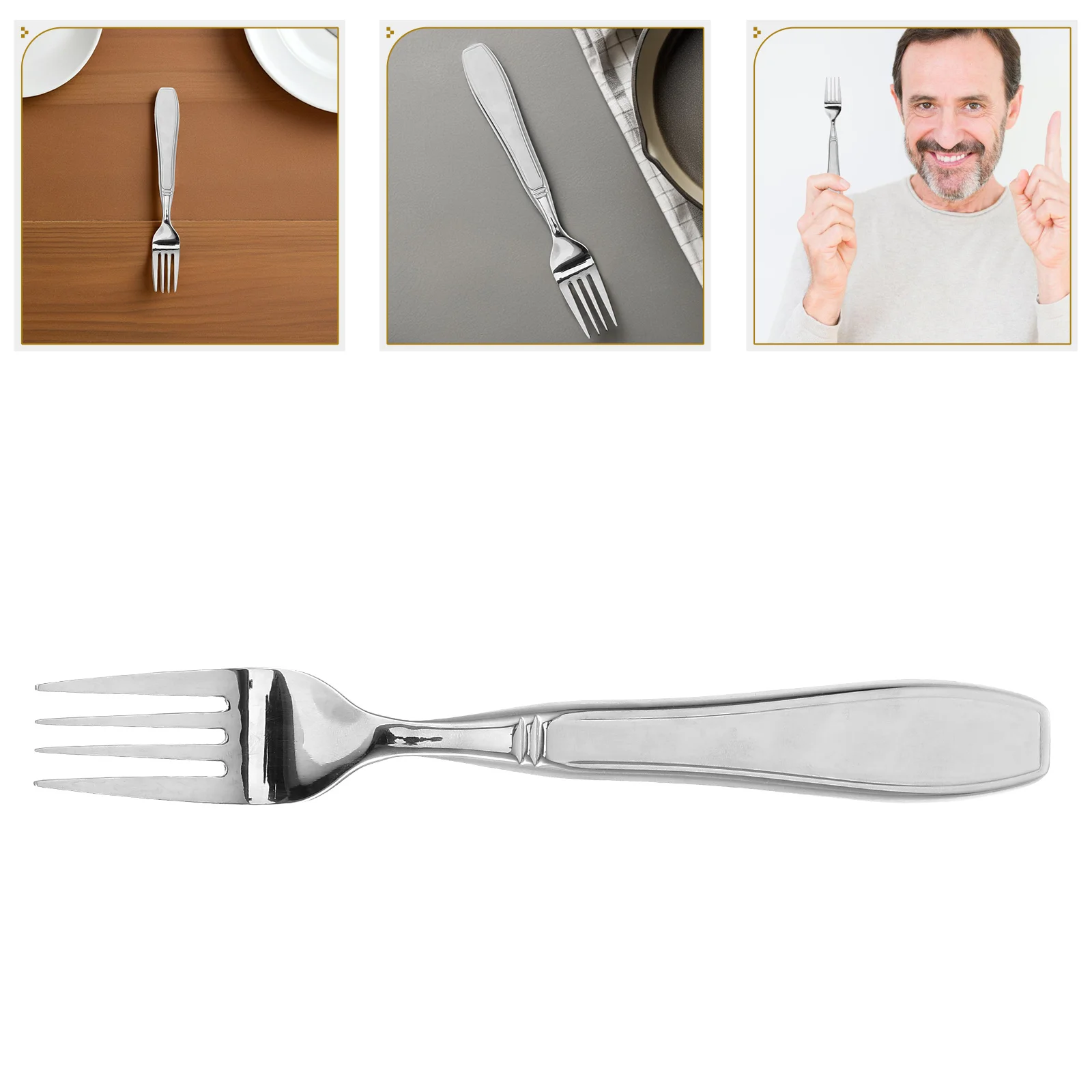 

Anti-Shake Weighted Stainless Steel Adaptive Fork For Elderly Disabled Ergonomic Utensil For Independent Dining Home